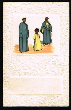 Antique Postcard of Egyptian Men in Traditional Costume