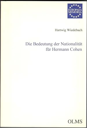 Seller image for Die Bedeutung der Nationalitt fr Hermann Cohen. for sale by Rometti Vincent