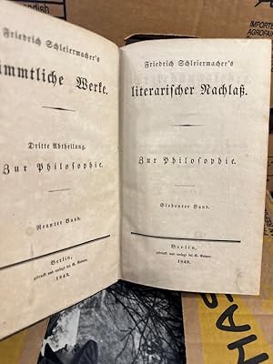Friedrich Schleiermacher's literarischer Nachlaß. Zur Philosophie Siebenter Band