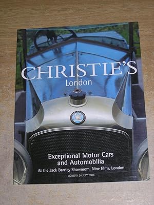 Christies London Exceptional Motor Cars & Automobilia 24 July 2000