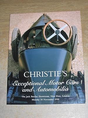 Christies London Exceptional Motor Cars & Automobilia 30 November 1998
