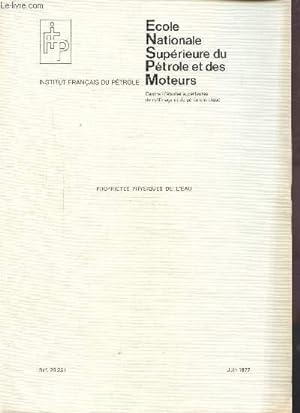 Image du vendeur pour PROPRIETES PHYSIQUES DE L'EAU REF 25251 - JUIN 1977 mis en vente par Le-Livre