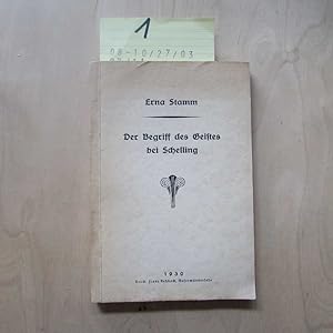 Bild des Verkufers fr Der Begriff des Geistes bei Schelling (Inaugural-Dissertation) zum Verkauf von Bookstore-Online
