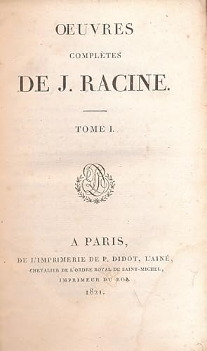 Image du vendeur pour La Thbade + Alexandre le Grand + Andromaque + Les Plaideurs. Oeuvres de Racine. Tome I. [Rpertoire du Thatre Franais, Tome VI] mis en vente par Barter Books Ltd