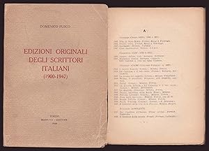 Imagen del vendedor de Edizioni originali degli scrittori italiani (1900-1947) a la venta por Studio Bibliografico Imprimatur