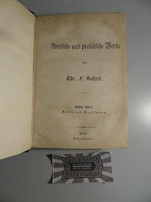 Bild des Verkufers fr Poetische und prosaische Werke 1. und 2. Theil. [2 Theile in einem Band]. zum Verkauf von Druckwaren Antiquariat