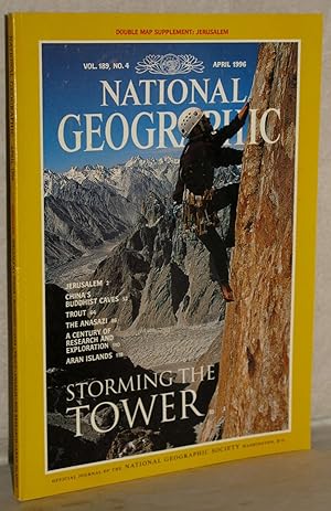 Bild des Verkufers fr National Geographic Magazine. Vol. 189, No. 4 - April 1996. Incl. double map supplement: Jerusalem. Photographs by Annie Griffiths Belt, Bill Hatcher, Ira Block, Susie Post. zum Verkauf von Antiquariat Reinsch