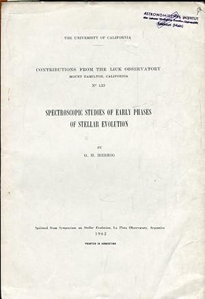 Seller image for Spectroscopic Studies of Early Phases of Stellar Evolution. for sale by Antiquariat am Flughafen
