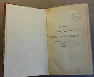 Bild des Verkufers fr Recueil des notices et mmoires de la Socit Archologique de la province de Constantine. 1863 zum Verkauf von Meretseger Books