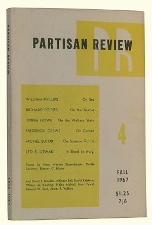 Bild des Verkufers fr The Partisan Review, Volume XXXIV, Number 4 (Fall, 1967) zum Verkauf von Cat's Cradle Books