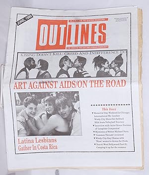 Bild des Verkufers fr OUTlines: the voice of the gay and lesbian community; [originally Chicago Outlines] vol. 4, #1, June, 1990: "Art Against AIDS/On the Road" [cover story] zum Verkauf von Bolerium Books Inc.