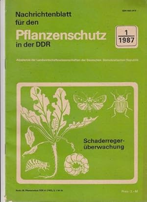 Bild des Verkufers fr Nachrichtenblatt fr den Pflanzenschutzdienst in der DDR. zum Verkauf von Buchversand Joachim Neumann