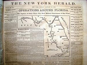 NEW YORK HERALD: Bound volume of 120 issues from 1 January 1862 to 30 April 1862 with much war re...