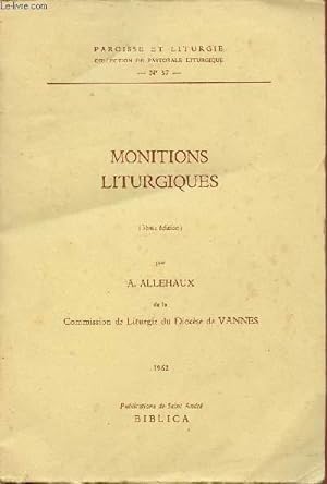 Seller image for MONITIONS LITURGIQUES for sale by Le-Livre
