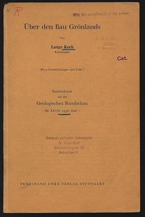 Seller image for ber den Bau Grnlands. Sonderdruck aus der Geologischen Rundschau, Bd. XXVII, 1936, Heft 1. for sale by Antiquariat Bookfarm