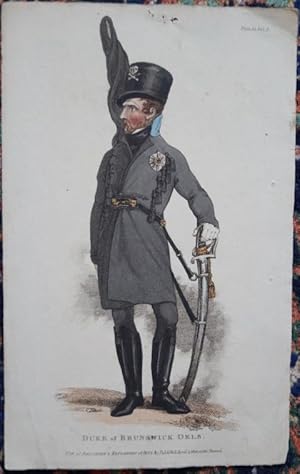 Militaria. Duke of Bruncwick Oels. Original Lithographie. Plate 22. Vol. 3.