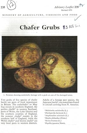 Chafer Grubs. Advisory Leaflet No. 235.