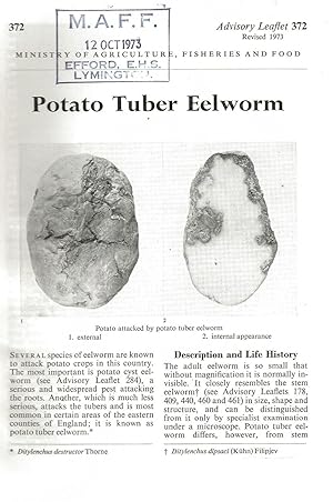 Bild des Verkufers fr Potato Tuber Eelworm. Advisory Leaflet No. 372. zum Verkauf von C. Arden (Bookseller) ABA