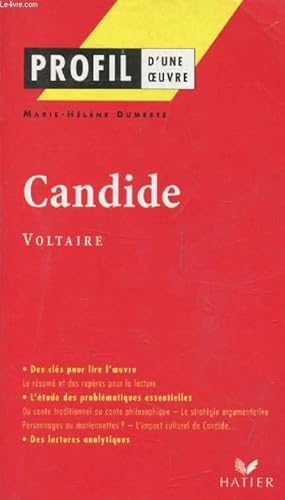 Image du vendeur pour CANDIDE OU L'OPTIMISME, VOLTAIRE (Profil d'une Oeuvre, 262) mis en vente par Le-Livre