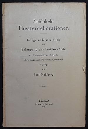 Schinkels Theaterdekorationen. Inaugural-Dissertation. der Königl. Universität Greifswald.