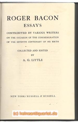 Essays. Contributed by various Writers on the Occasion of the Commemoration of the Seventh Centen...