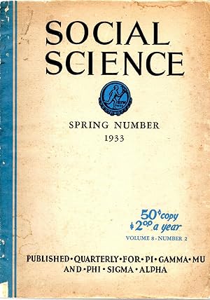 Bild des Verkufers fr Social Science Spring Number 1933 zum Verkauf von Book Booth