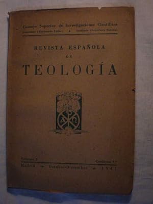 Seller image for Revista Espaola de Teologa Volumen I Cuaderno 5 - Octubre Diciembre 1941 for sale by Librera Antonio Azorn