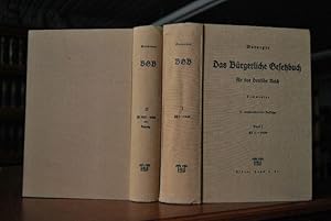 Bild des Verkufers fr Warneyer, Dr. jur. Otto: Das Brgerliche Gesetzbuch fr das Deutsche Reich. Erlutert durch die Rechtsprechung und das neuere Schrifttum mit Einfhrungsgesetz, Verschollenheitsgesetz, Schiffsrechtegesetz, Ehegesetz, Testamentsgesetz und anderen wichtigen Nebengesetzen nebst Formularen. 2 Bde. (komplett). zum Verkauf von Gppinger Antiquariat