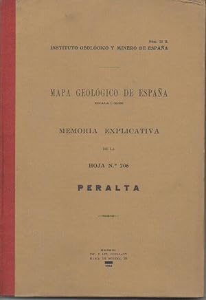 Seller image for PERALTA. MAPA GEOLOGICO DE ESPAA. MEMORIA EXPLICATIVA DE LA HOJA N. 206. for sale by Librera Javier Fernndez
