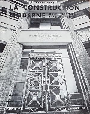 LA CONSTRUCTION MODERNE Revue hebdomadaire d'architecture 52e année n° 14 24 Janvier 1937