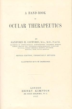 Imagen del vendedor de A Handbook of Ocular Therapeutics a la venta por Michael Moons Bookshop, PBFA