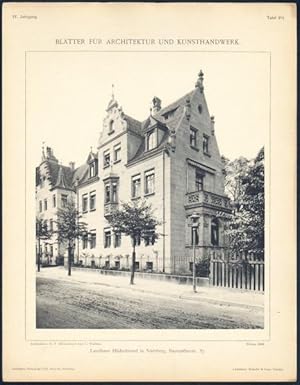 Landhaus Hildenbrand in Nrnberg, Bayreuther Str. 37. Architekten Gottlob Friedrich Hildenbrand &...