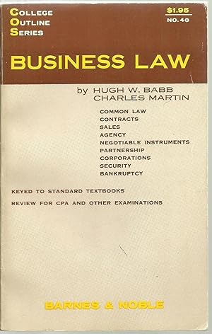Imagen del vendedor de Business Law a la venta por Sabra Books