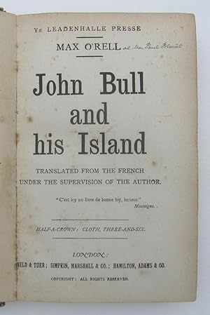 Immagine del venditore per John Bull and His Island. Translated from the French by the Author. venduto da The Bookmonger