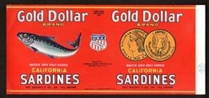 California Sardines Can Label: Gold Dollar, 1930s