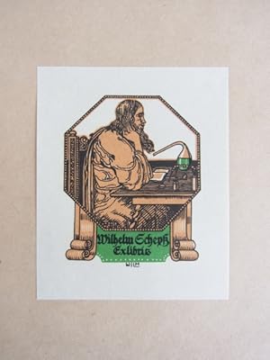 Imagen del vendedor de Exlibris fr Wilhelm Schep. Motiv: Mittelalterlicher Gelehrter a la venta por Antiquariat Weber