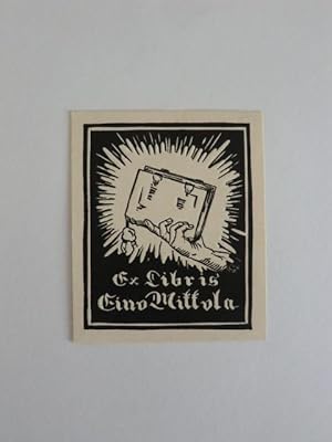 Imagen del vendedor de Exlibris fr Eino Mikkola. Motiv: Hand mit Buch a la venta por Antiquariat Weber