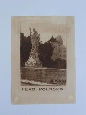 Seller image for Exlibris fr Ferd. Polaska. Motiv: Heiligenstaute vor Haus for sale by Antiquariat Weber