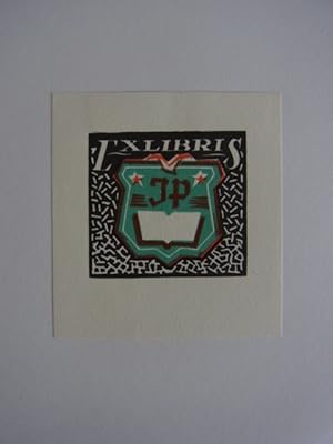 Imagen del vendedor de Exlibris JP. Wappen mit Eigner-Monogramm a la venta por Antiquariat Weber