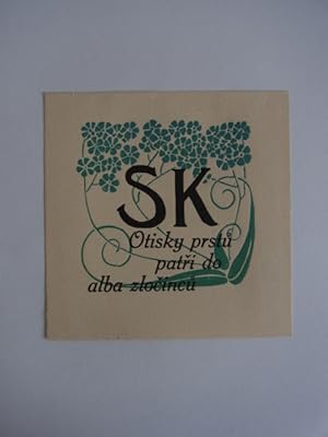 Seller image for Exlibris SK Otisky prstu parti do alba zlocincu for sale by Antiquariat Weber