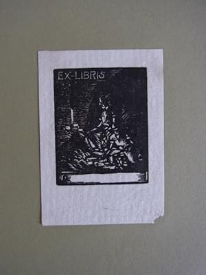 Seller image for Exlibris [ohne Eigner]. Motiv: Grabende Mnner for sale by Antiquariat Weber