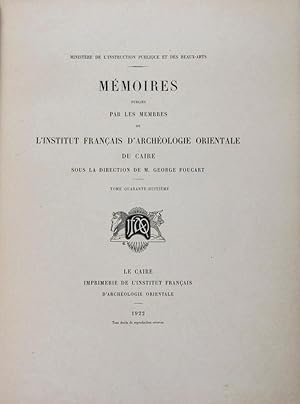 Bild des Verkufers fr Les Rapports des Grecs avec l'gypte (De la Conqute de Cambyse, 525,  celle d'Alexandrie, 331) [Mmoires Publis par l'Institut Franais d'Archologie Orientale du Caire. Tome Quarante-Huitime] zum Verkauf von ERIC CHAIM KLINE, BOOKSELLER (ABAA ILAB)