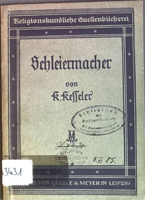 Bild des Verkufers fr Schleiermacher Religionskundliche Quellenbcherei zum Verkauf von books4less (Versandantiquariat Petra Gros GmbH & Co. KG)