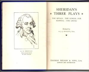 Bild des Verkufers fr Sheridan's Three Plays. The Rivals: The School for. Scandal: The Critic. zum Verkauf von Leonardu