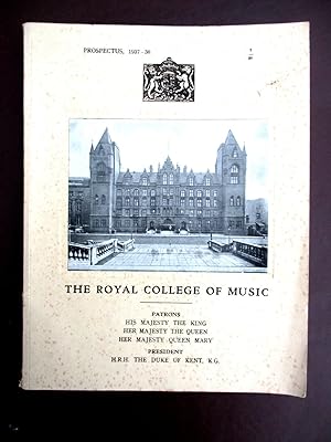 Bild des Verkufers fr The Royal College of Music, Prospectus 1937-38 zum Verkauf von Tony Hutchinson