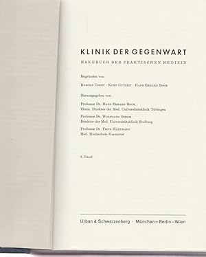 Seller image for Klinik der Gegenwart. Handbuch der Praktischen Medizin. Begrndet von Rudolf Cobet, Kurt Gutzeit, Hans Erhard Bock. for sale by Ant. Abrechnungs- und Forstservice ISHGW