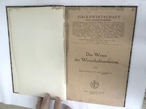 Imagen del vendedor de Das Wesen der Wirtschaftsordnung. Volkswirtschaft, Heft 3. a la venta por Antiquariat Bookfarm