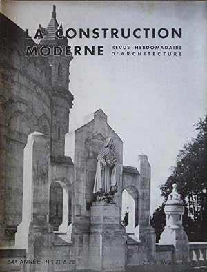 LA CONSTRUCTION MODERNE Revue hebdomadaire d'architecture 54e année n° 21 et 22 2 et 9 Avril 1939