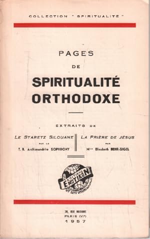 Pages de spiritualité orthodoxe