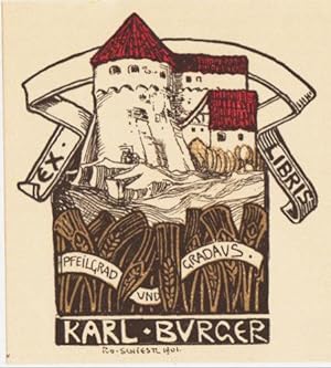 Rudolf Schiestl. Exlibris für Karl Burger. Farbholzschnitt, im Stock signiert u. datiert 1901. (1...